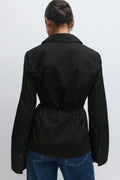 Shaped tie blouse - Pink/stripe