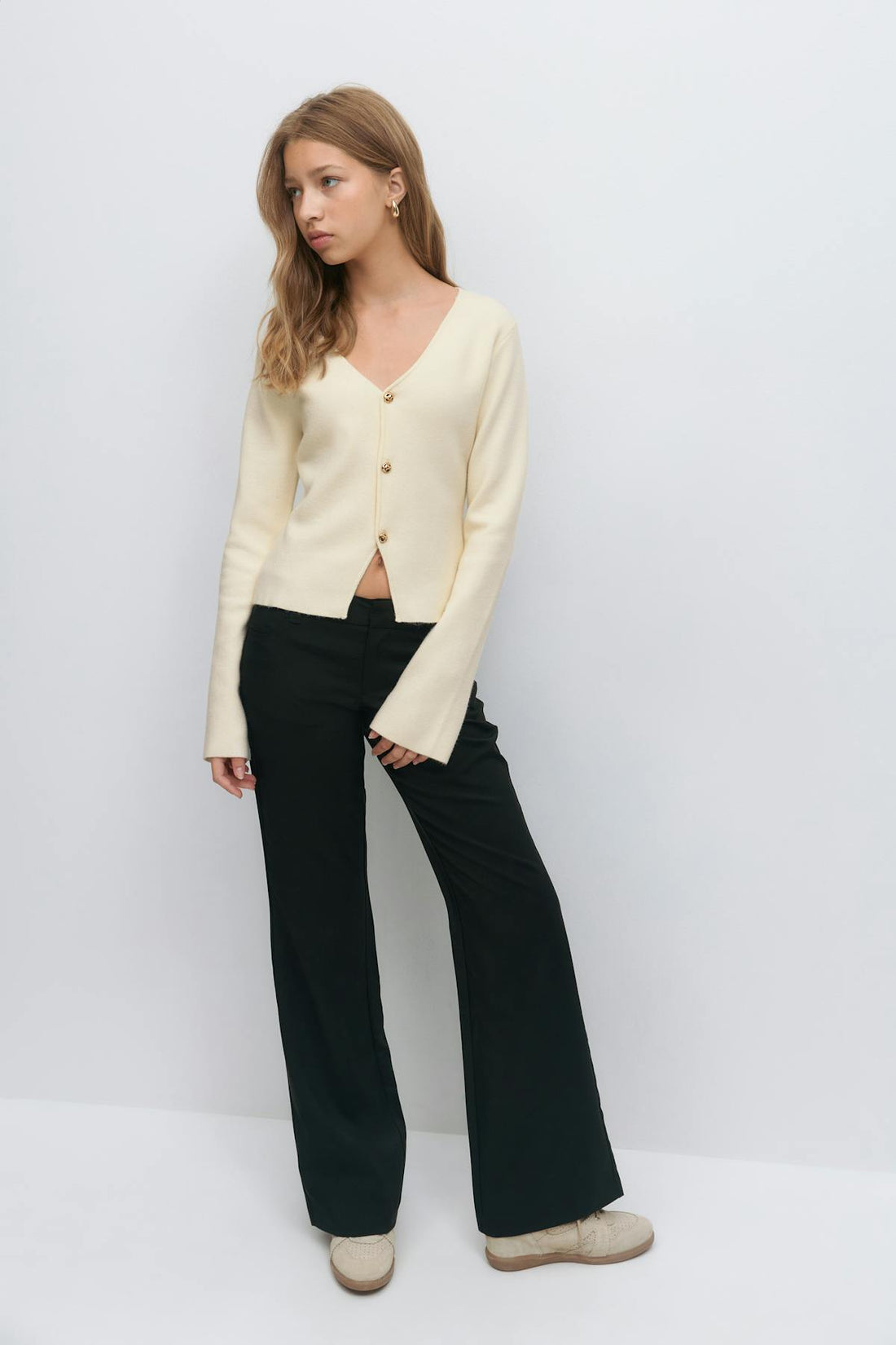 Y sculpture knitted top - Gardenia