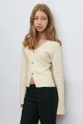 Y sculpture knitted top - Gardenia