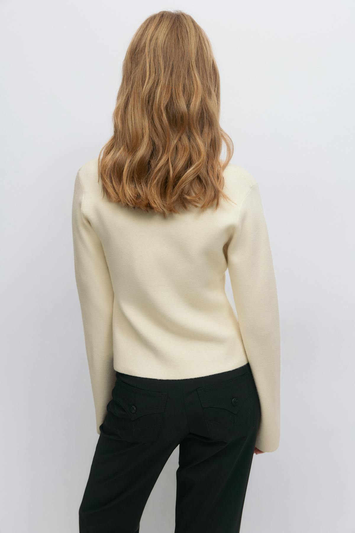 Y sculpture knitted top - Gardenia