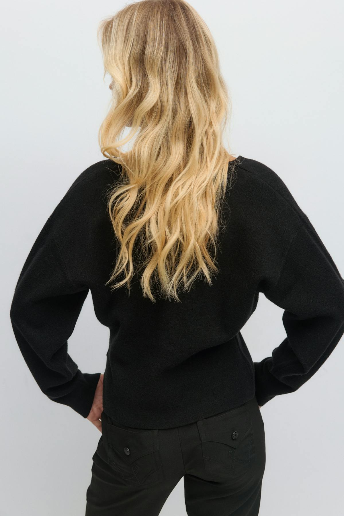14+ sculpture knitted top - Noir