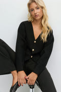 14+ sculpture knitted top - Noir