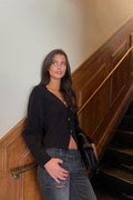 14+ sculpture knitted top - Noir