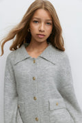 Y loose cardigan - Lt grey melange