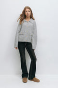Y loose cardigan - Lt grey melange