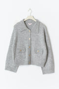 Y loose cardigan - Lt grey melange