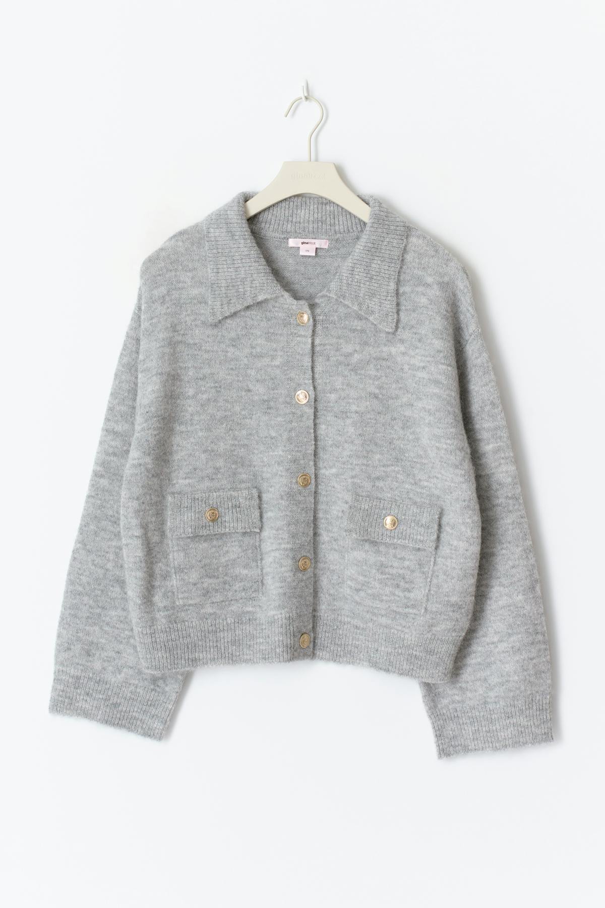 Y loose cardigan - Lt grey melange