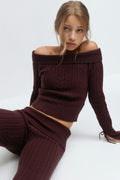 Y off shoulder sweater - Rose