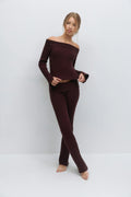 Y off shoulder sweater - Rose