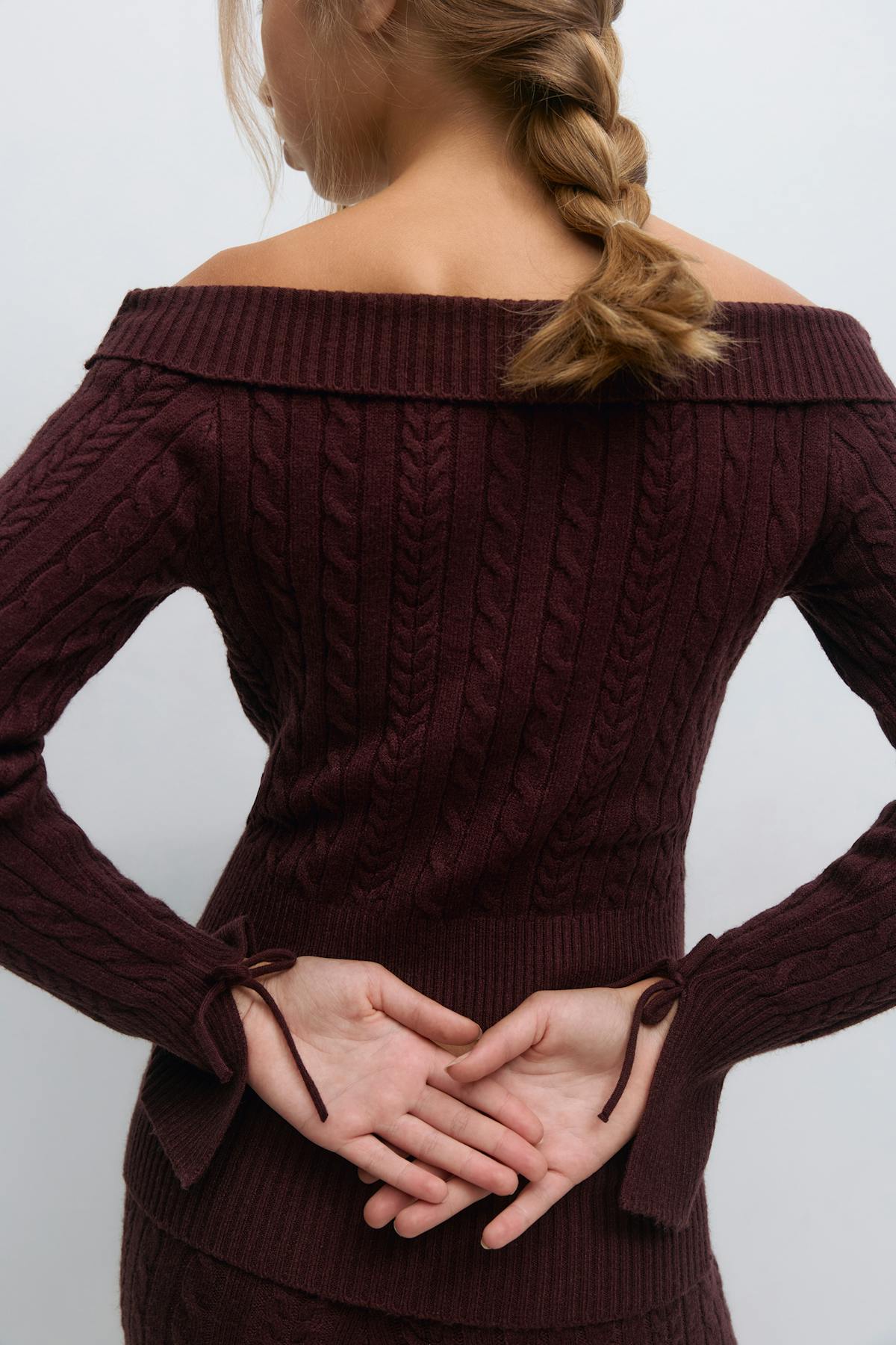 Y off shoulder sweater - Red wine