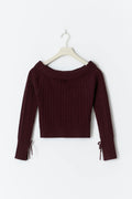 Y off shoulder sweater - Red wine
