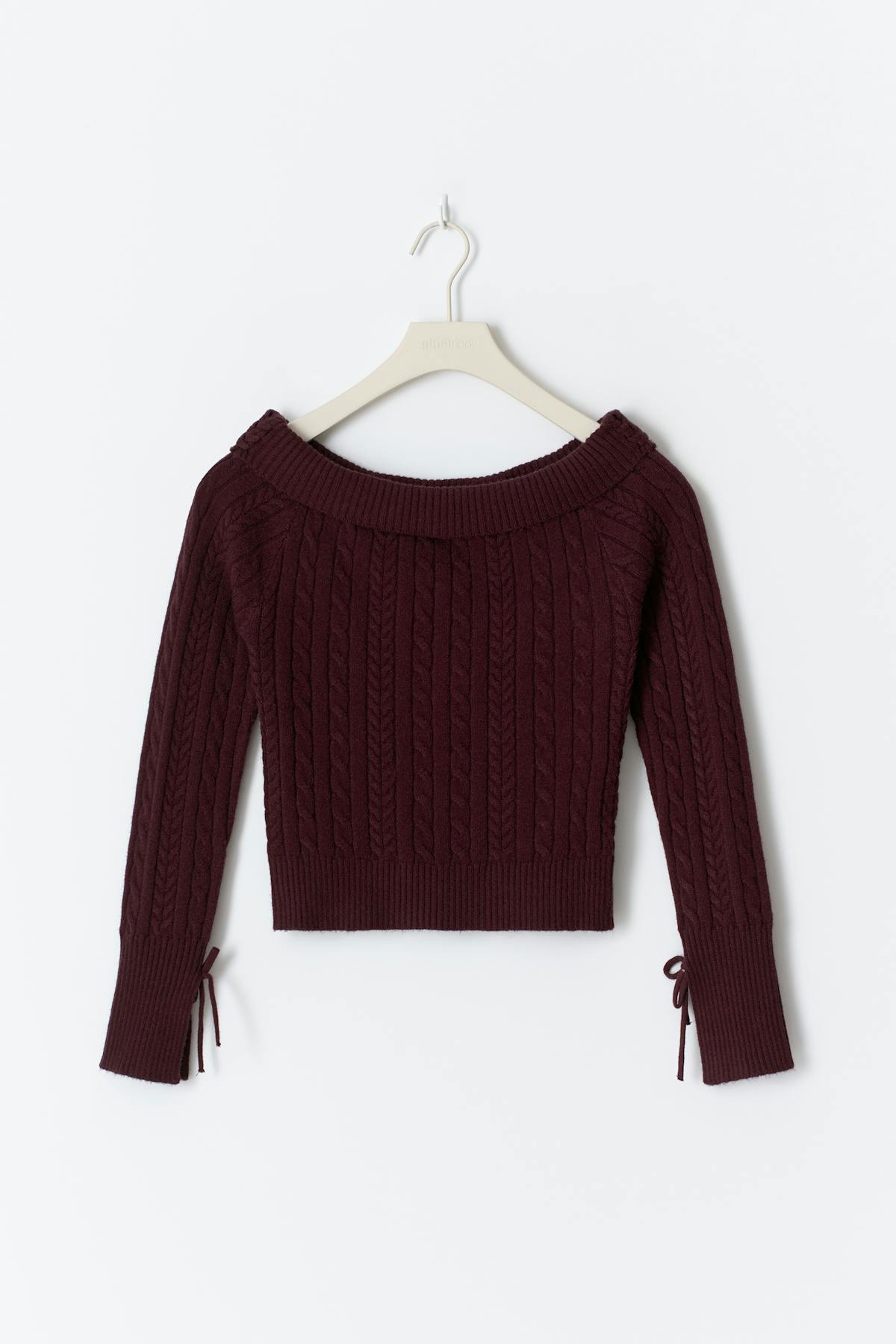 Y off shoulder sweater - Red wine
