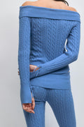 14+ off shoulder sweater - Rose