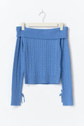 14+ off shoulder sweater - Bleu