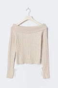 14+ off shoulder sweater - Beige clair