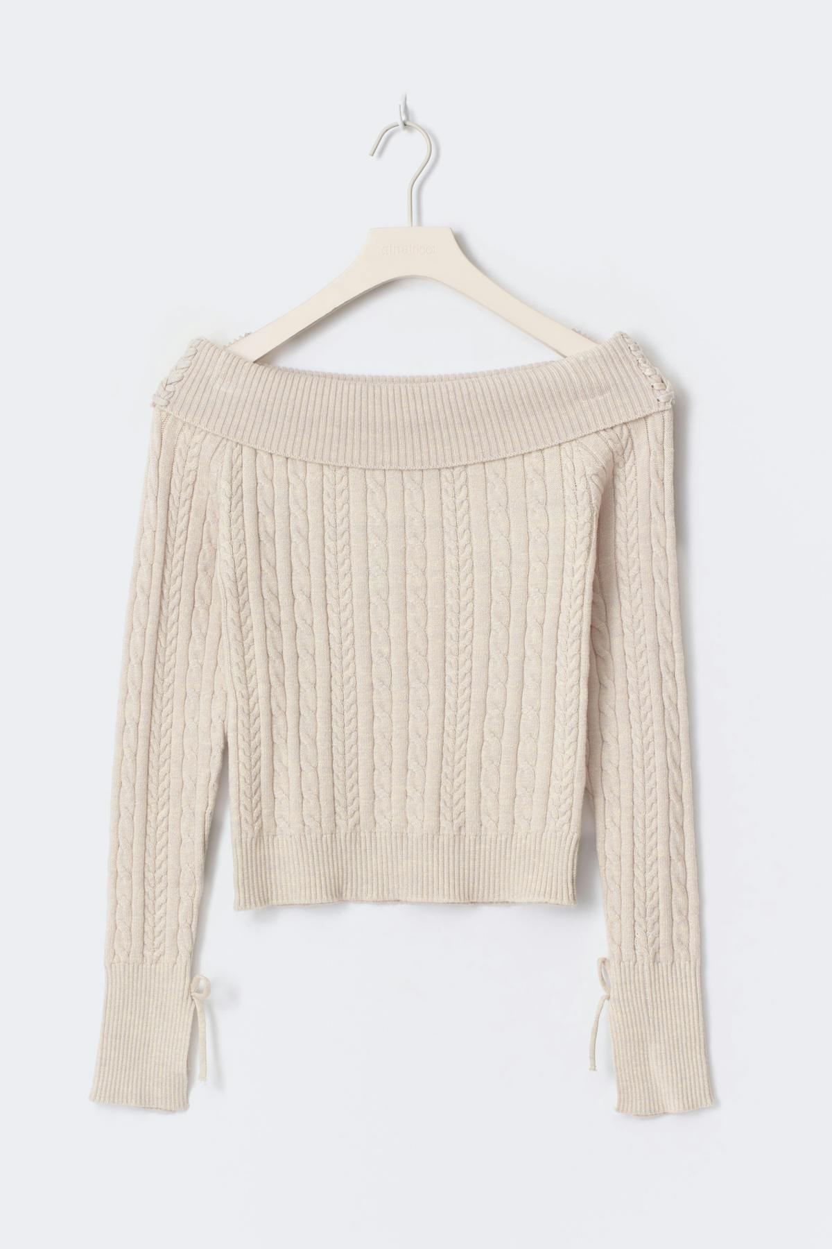 14+ off shoulder sweater - Beige clair