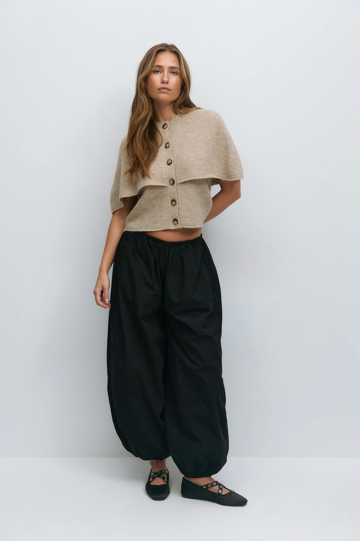 Knitted cape cardigan - Pure c