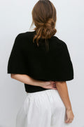 Knitted cape cardigan - Noir