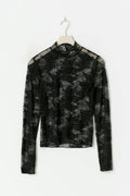 Lace turtleneck - Noir