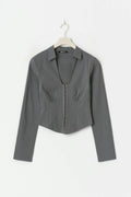 Hook and eye shirt - Poppy seed