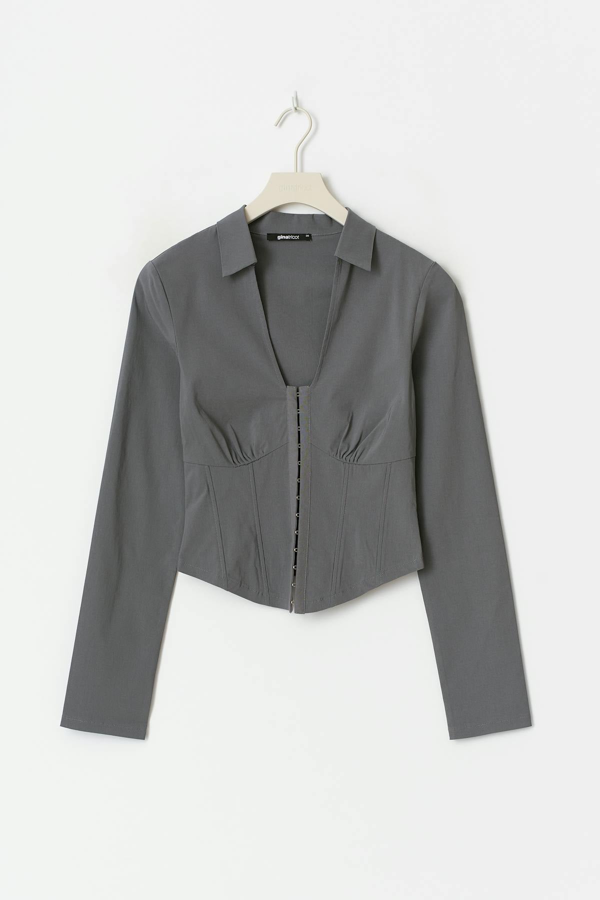 Hook and eye shirt - Poppy seed