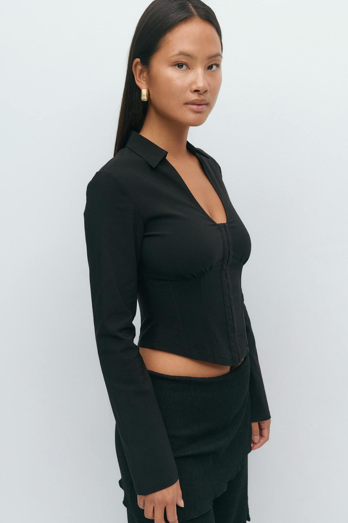 Hook and eye shirt - Poppy seed