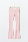 Y cable knitted pants - Rose