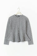 Knitted peplum cardigan - Grey melange