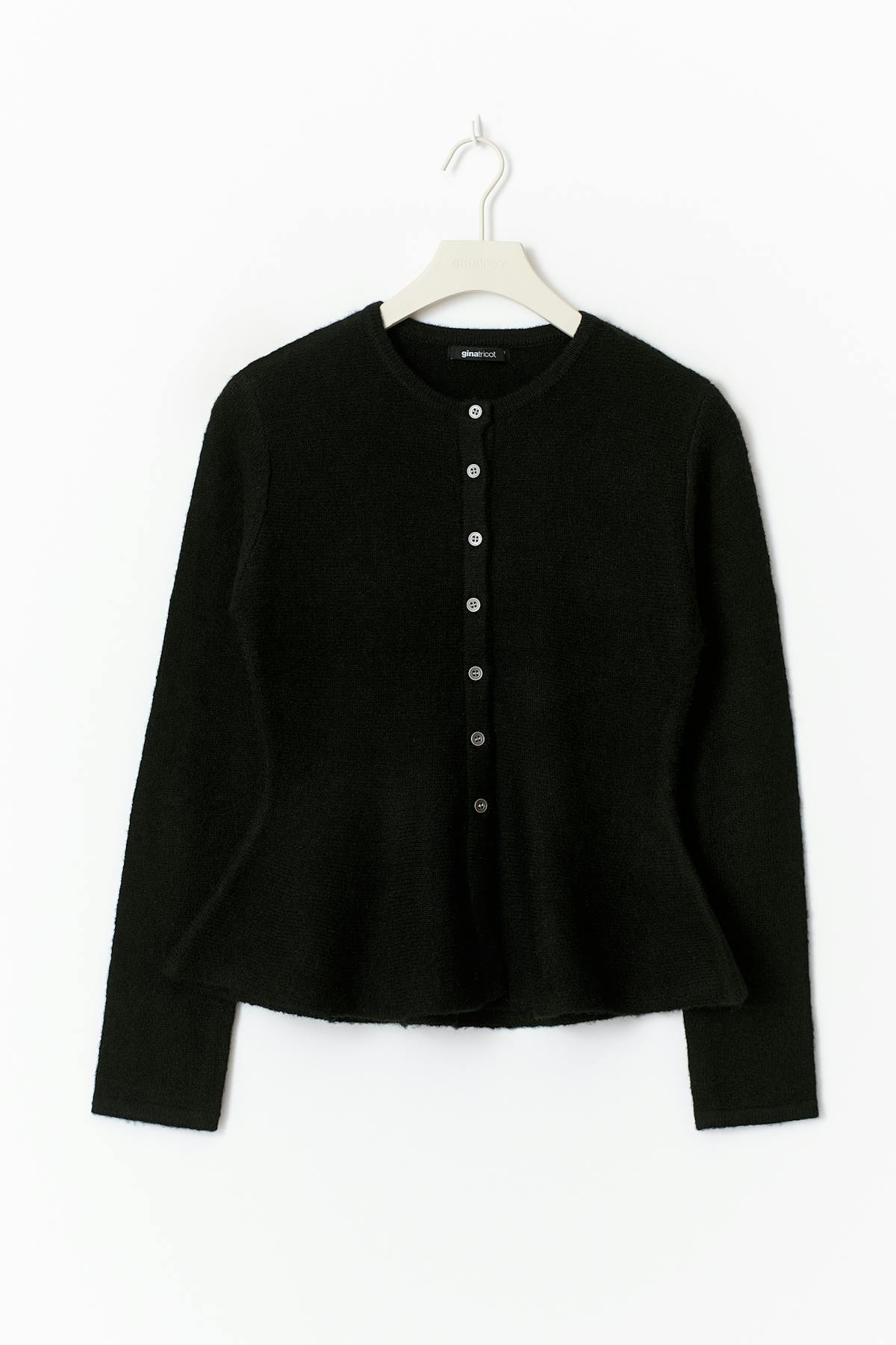 Knitted peplum cardigan - Noir