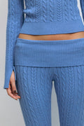 14+ cable knitted pants - Bleu