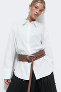 Wide statement belt - Gold/brown