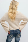 14+ sculpture knitted sweater - Warm white