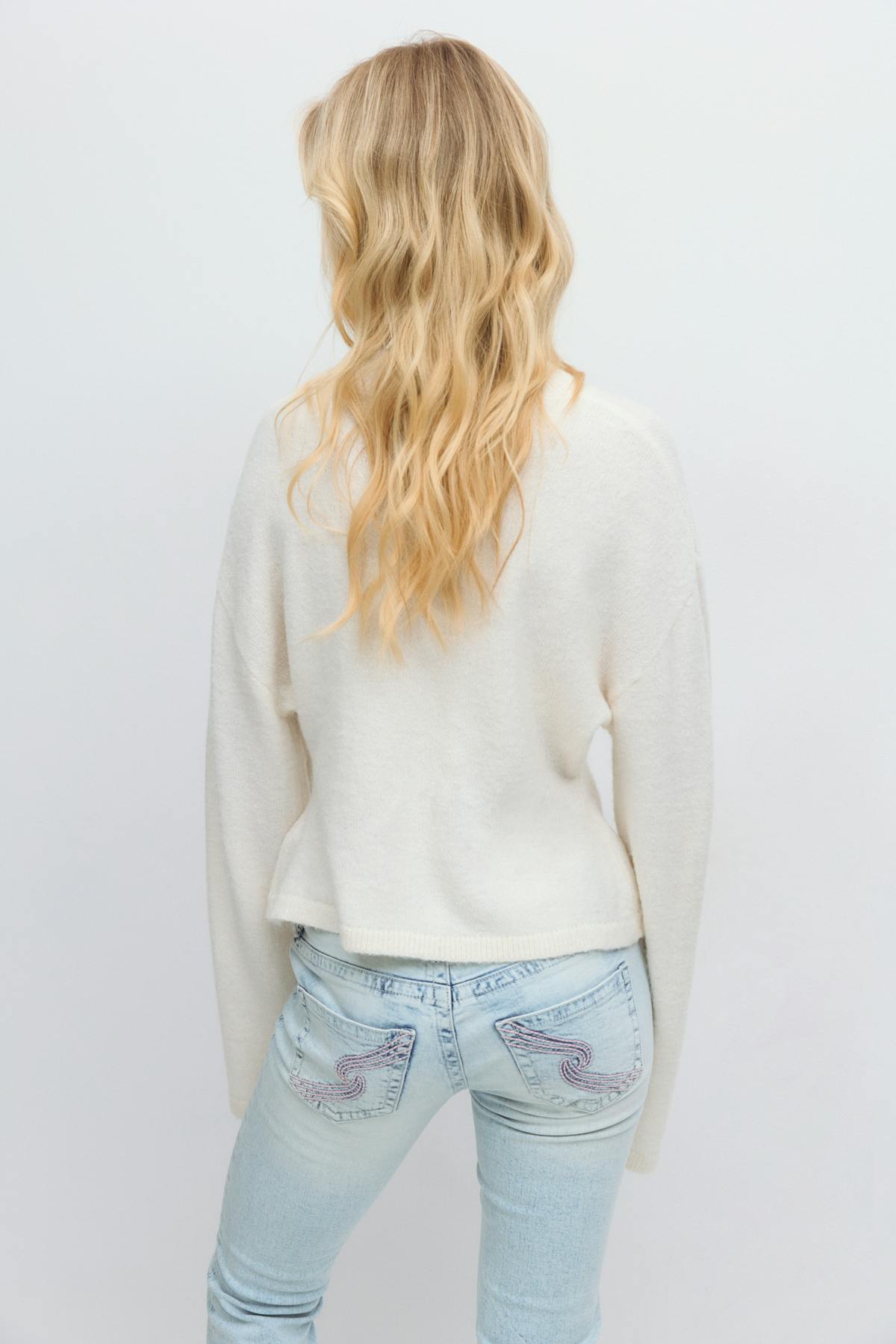14+ sculpture knitted sweater - Warm white
