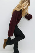 14+ sculpture knitted sweater - Bordeaux foncé