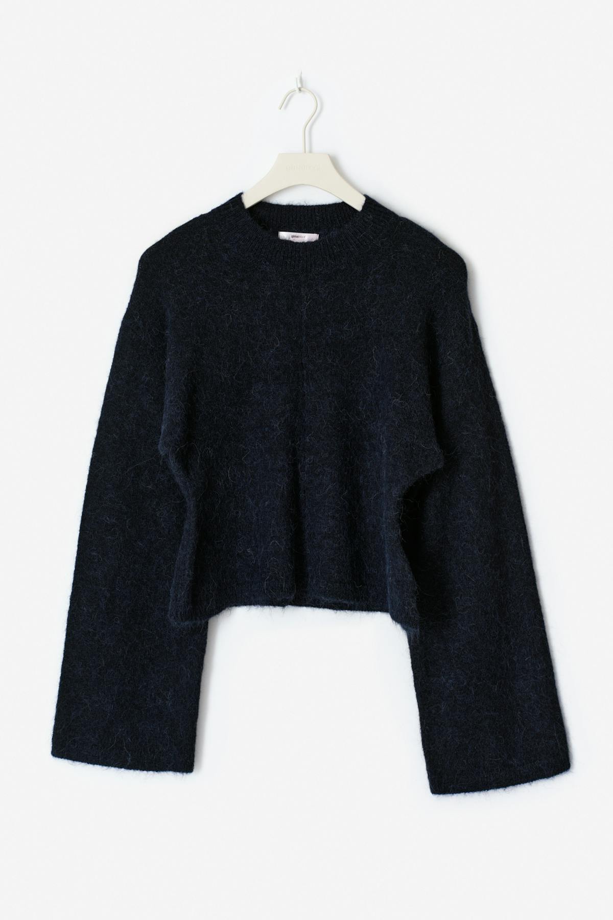 14+ sculpture knitted sweater - Navy blazer