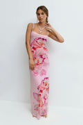 Mesh maxi dress - Dot aop