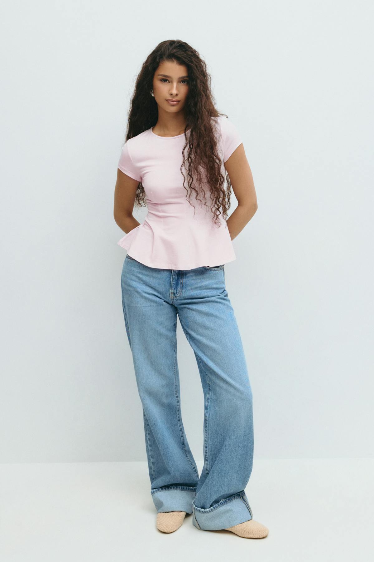Peplum top - Blanc cassé