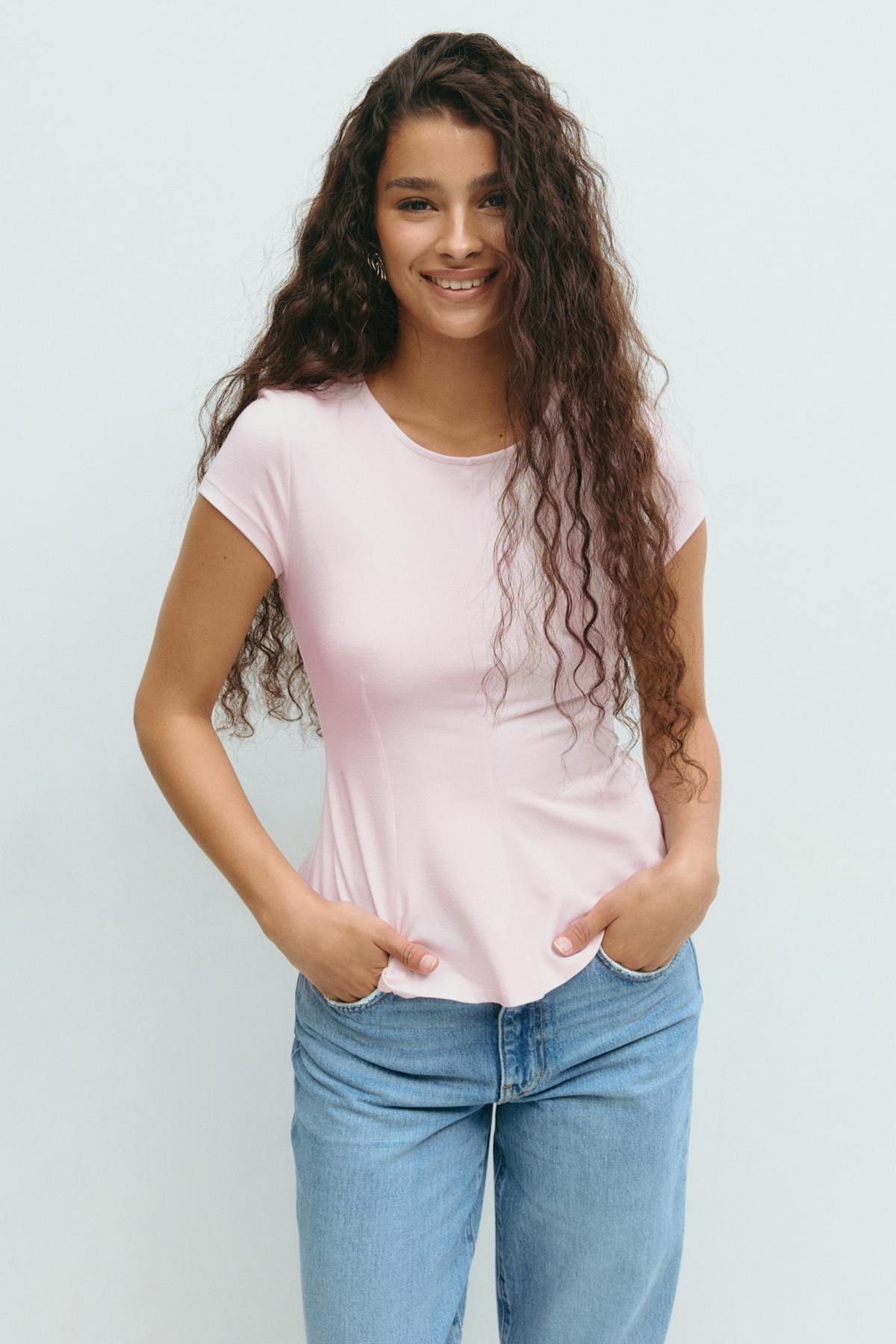 Peplum top - Blanc cassé