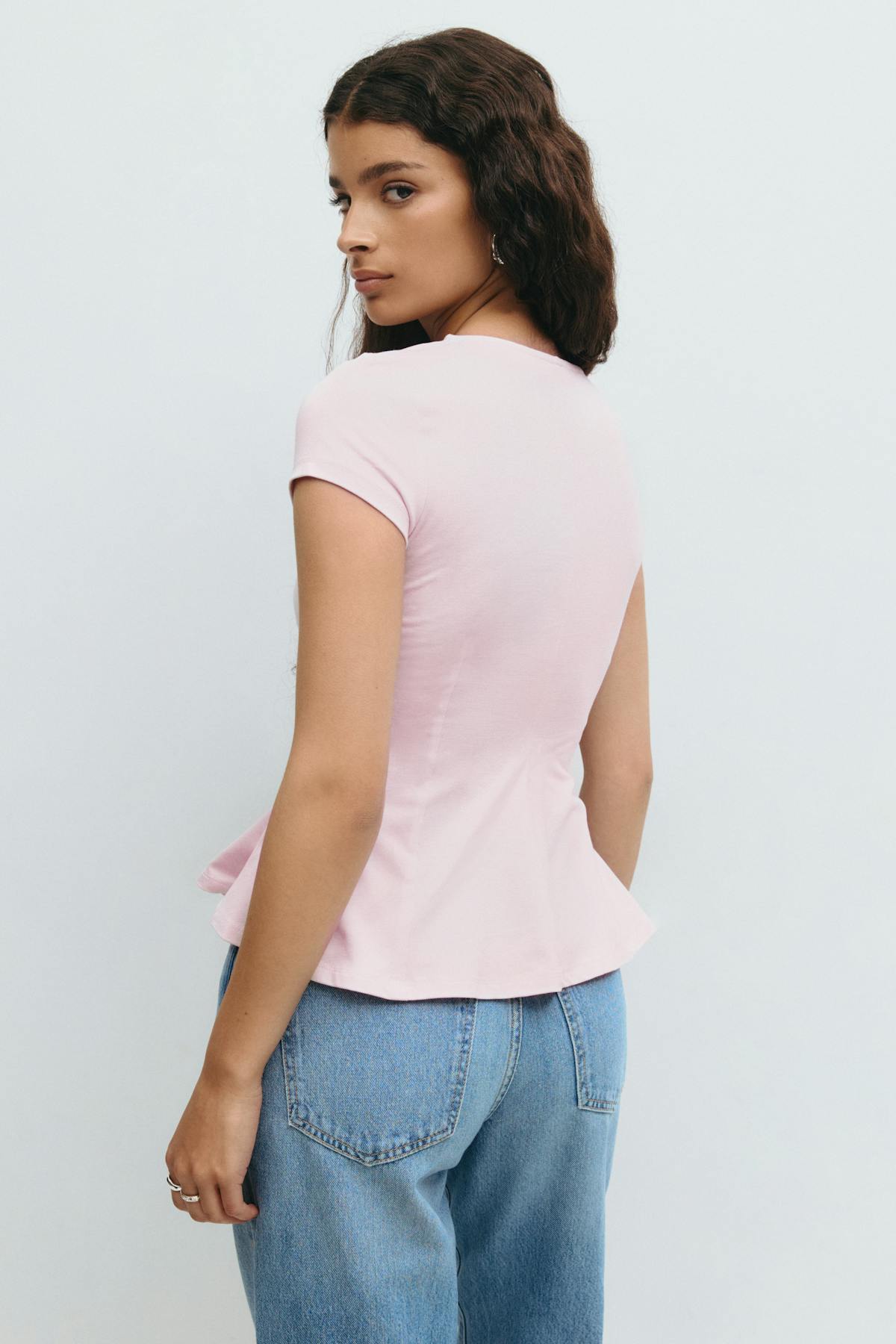 Peplum top - Blanc cassé