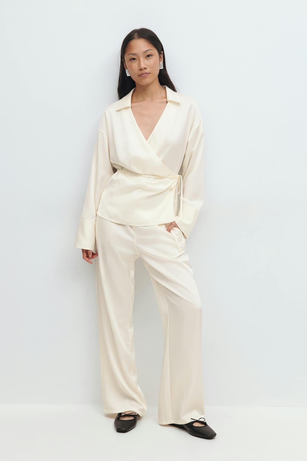 Tie front shirt - Creme
