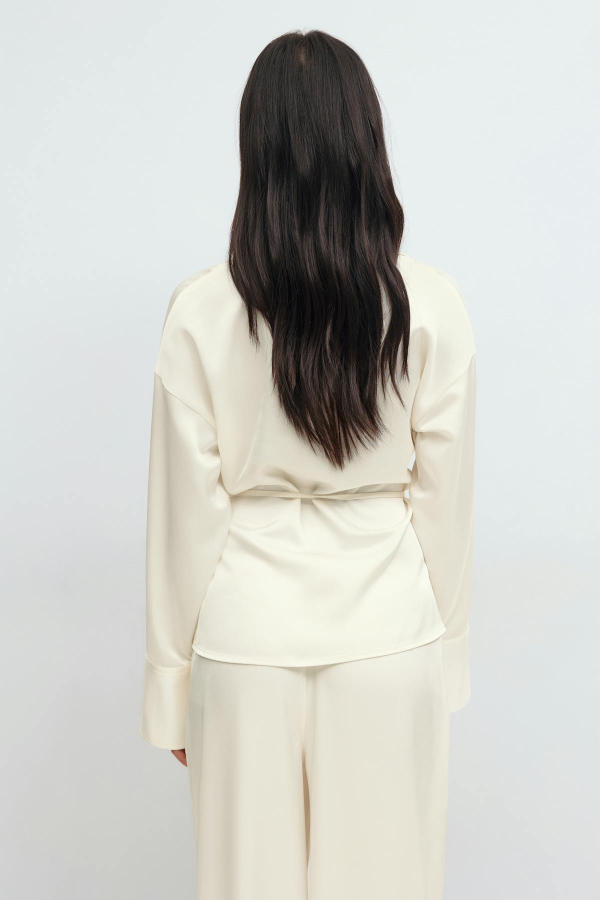 Tie front shirt - Marron foncé