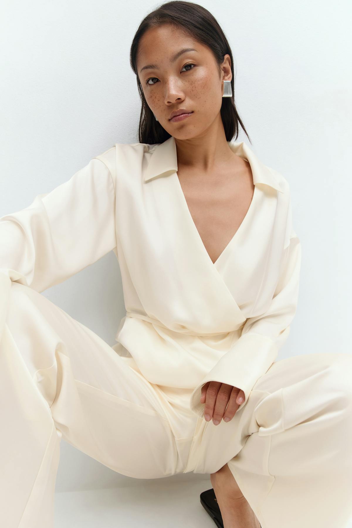 Tie front shirt - Marron foncé