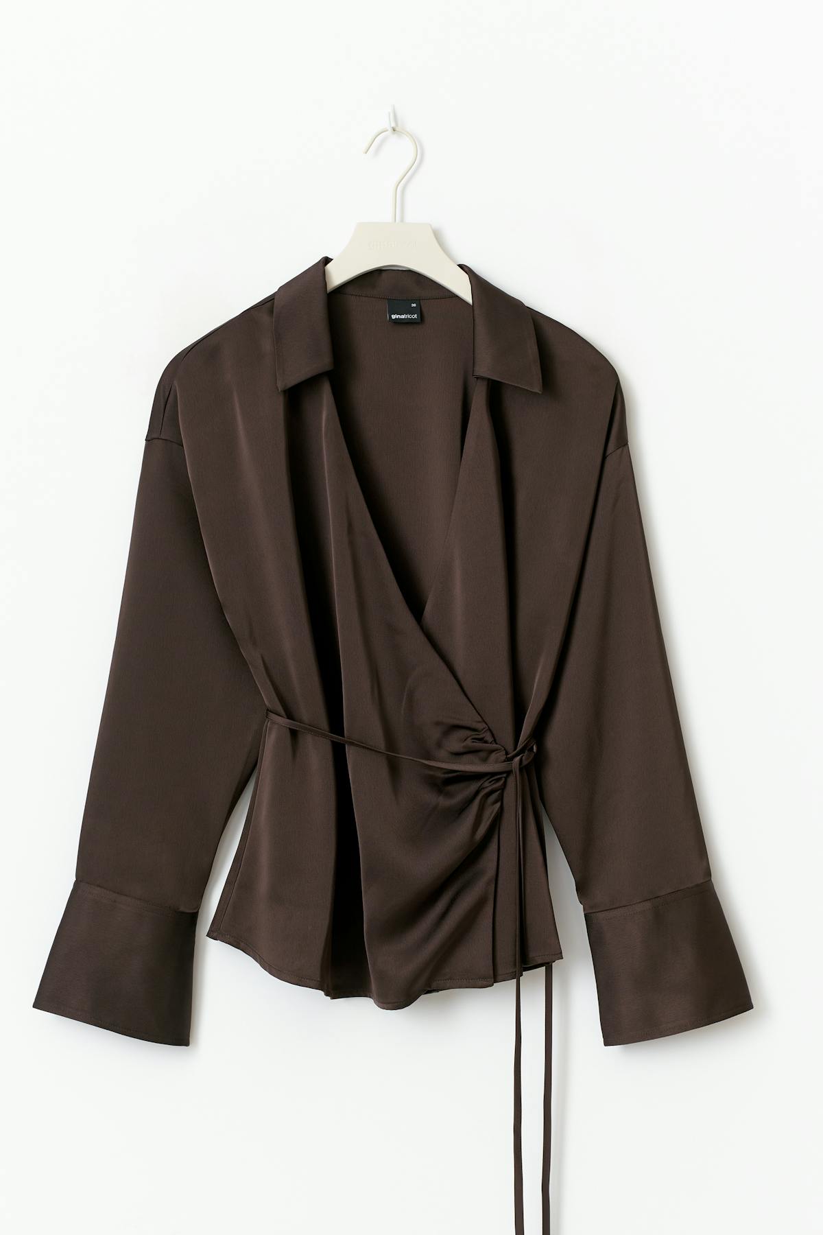 Tie front shirt - Marron foncé