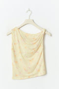 Mesh twisted top - Yellow flower