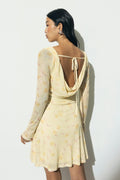 Mesh mini dress - Yellow flower