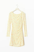 Mesh mini dress - Yellow flower