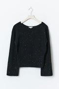 Y shaped knitted sweater - Bleu marine
