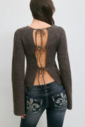 14+ knitted top - Marron