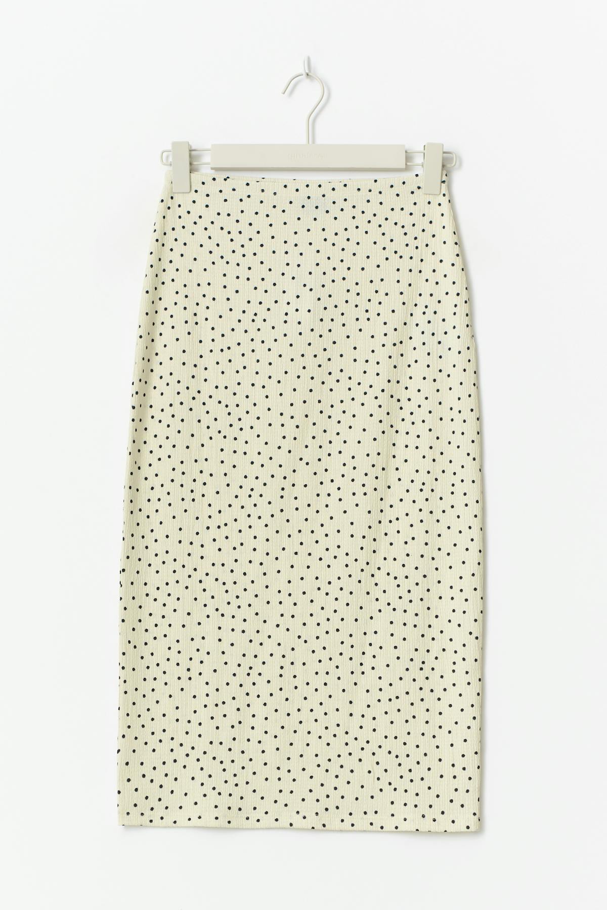 Midi skirt - Cream dot