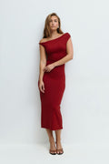 Twist asymmetric dress - Marron foncé